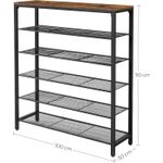 Casa si Gradina - Mobilier - Dulapuri si sifoniere - Dulapuri pantofi - Etajera pantofi cu 5 rafturi si polita superioara, 100x30x110 cm, maro rustic - Infinity.ro