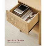 Casa si Gradina - Mobilier - Comode si corpuri - Noptiere - Noptiera 45x40x60 cm, cu sertar aspect ratan si raft, stil boho, PAL si MDF, natur - Infinity.ro