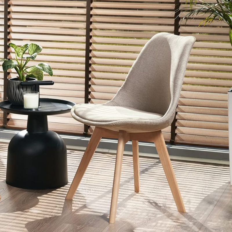 Casa si Gradina - Mobilier - Scaune si fotolii - Scaune - Scaun dining tapitat, ALTA, Jumi, din tesatura bej si picioare lemn de fag - Infinity.ro