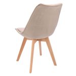 Casa si Gradina - Mobilier - Scaune si fotolii - Scaune - Scaun dining tapitat, BARI, Jumi, din catifea bej si picioare lemn de fag - Infinity.ro