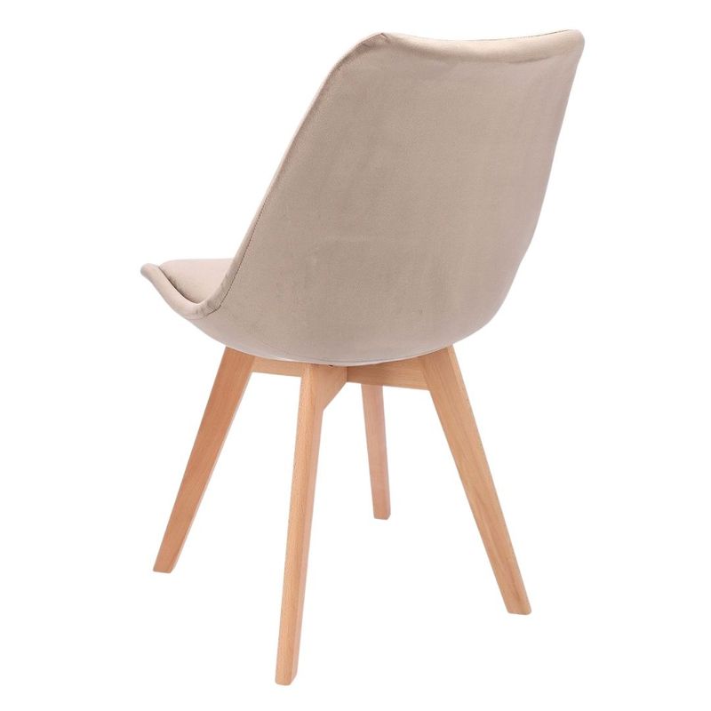 Casa si Gradina - Mobilier - Scaune si fotolii - Scaune - Scaun dining tapitat, BARI, Jumi, din catifea bej si picioare lemn de fag - Infinity.ro