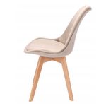 Casa si Gradina - Mobilier - Scaune si fotolii - Scaune - Scaun dining tapitat, BARI, Jumi, din catifea bej si picioare lemn de fag - Infinity.ro