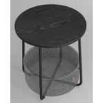Casa si Gradina - Mobilier - Mese si birouri - Masute de cafea - Masuta de cafea rotunda cu cos de stofa, stil modern, 45x50cm, negru-gri - Infinity.ro