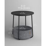 Casa si Gradina - Mobilier - Mese si birouri - Masute de cafea - Masuta de cafea rotunda cu cos de stofa, stil modern, 45x50cm, negru-gri - Infinity.ro