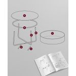 Casa si Gradina - Mobilier - Mese si birouri - Masute de cafea - Masuta de cafea rotunda cu cos de stofa, stil modern, 45x75cm, negru cu gri - Infinity.ro