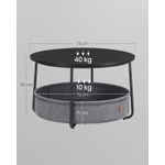 Casa si Gradina - Mobilier - Mese si birouri - Masute de cafea - Masuta de cafea rotunda cu cos de stofa, stil modern, 45x75cm, negru cu gri - Infinity.ro