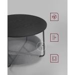 Casa si Gradina - Mobilier - Mese si birouri - Masute de cafea - Masuta de cafea rotunda cu cos de stofa, stil modern, 45x75cm, negru cu gri - Infinity.ro