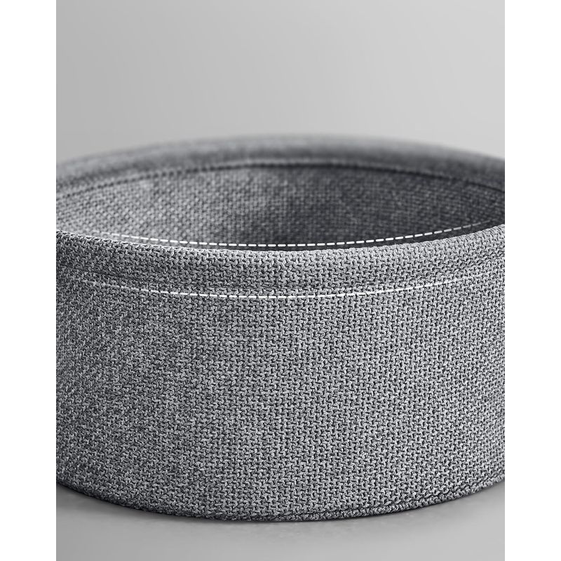 Casa si Gradina - Mobilier - Mese si birouri - Masute de cafea - Masuta de cafea rotunda cu cos de stofa, stil modern, 45x75cm, negru cu gri - Infinity.ro