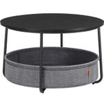 Casa si Gradina - Mobilier - Mese si birouri - Masute de cafea - Masuta de cafea rotunda cu cos de stofa, stil modern, 45x75cm, negru cu gri - Infinity.ro