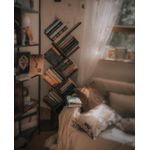 Casa si Gradina - Mobilier - Biblioteci si rafturi - Biblioteci - Biblioteca de podea cu 8 etaje, cu rafturi din lemn in forma V, 25x141x50cm, maro rustic - Infinity.ro