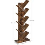 Casa si Gradina - Mobilier - Biblioteci si rafturi - Biblioteci - Biblioteca de podea cu 8 etaje, cu rafturi din lemn in forma V, 25x141x50cm, maro rustic - Infinity.ro