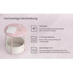 Casa si Gradina - Mobilier - Mese si birouri - Masute de cafea - Masuta de cafea rotunda cu cos de stofa, stil modern, 45x50cm, roz cu bej - Infinity.ro