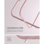 Casa si Gradina - Mobilier - Mese si birouri - Masute de cafea - Masuta de cafea rotunda cu cos de stofa, stil modern, 45x50cm, roz cu bej - Infinity.ro