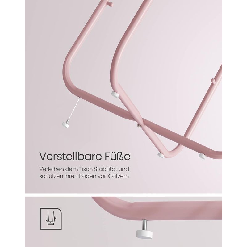 Casa si Gradina - Mobilier - Mese si birouri - Masute de cafea - Masuta de cafea rotunda cu cos de stofa, stil modern, 45x50cm, roz cu bej - Infinity.ro