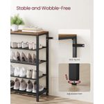 Casa si Gradina - Mobilier - Dulapuri si sifoniere - Dulapuri pantofi - Raft de pantofi, cu 4 rafturi din plasa, cadru din otel, industrial, 30x100x92cm, maro rustic si negru - Infinity.ro