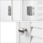 Casa si Gradina - Mobilier - Mobilier baie - Corpuri baie - Dulap de depozitare de podea pentru baie, din lemn cu sertar, usa cu lamele, 32x30x87cm, alb - Infinity.ro