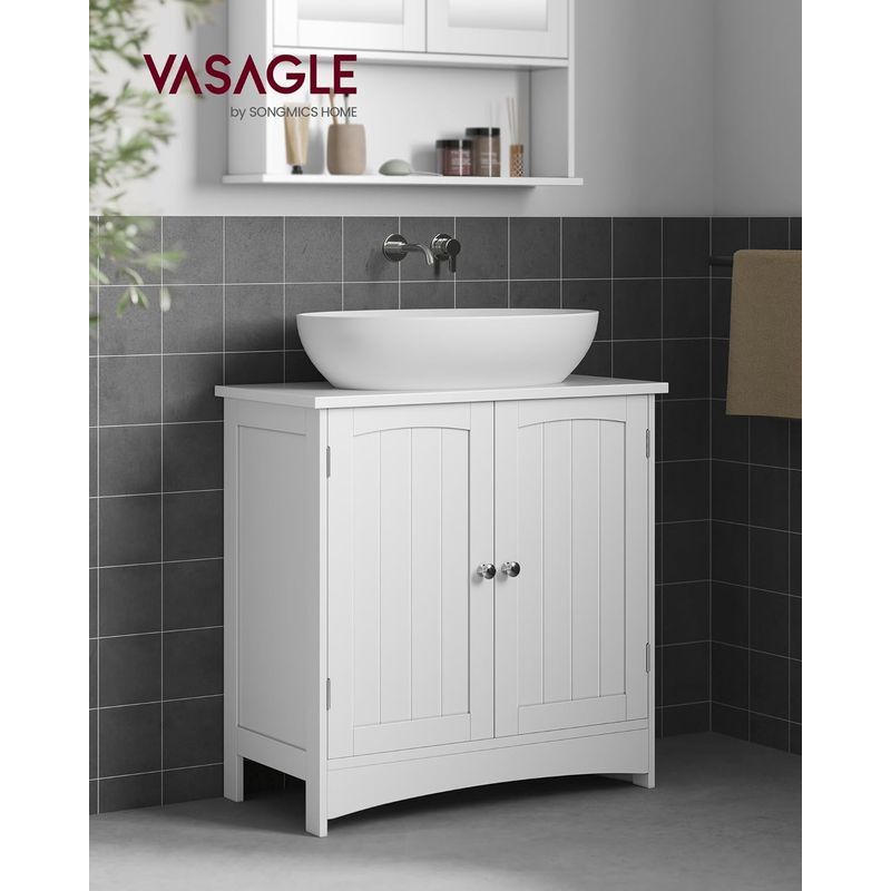 Casa si Gradina - Mobilier - Mobilier baie - Corpuri baie - Dulap baie baza lavoar, cu 2 usi, 2 rafturi, alb 60x60x30 cm, alb - Infinity.ro