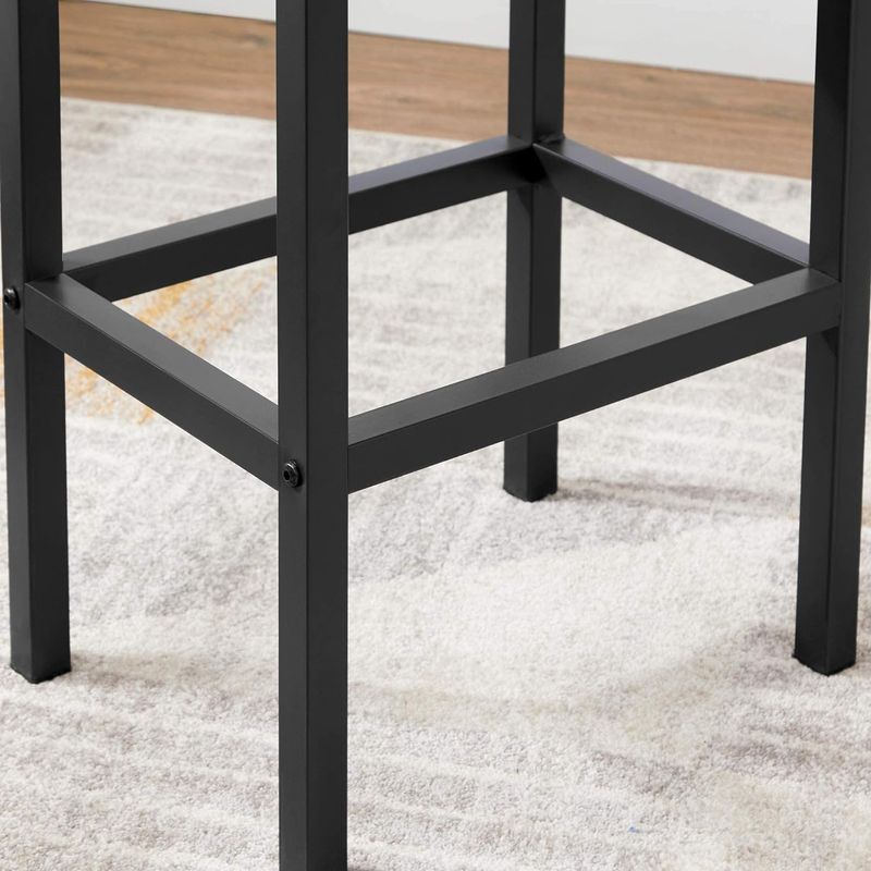 Casa si Gradina - Mobilier - Scaune si fotolii - Scaune - Set 2 scaune bar inalte, sezut dreptunghiular, cadru din otel, 40x30x65cm, stil industrial, maro rustic si negru - Infinity.ro
