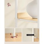 Casa si Gradina - Mobilier - Biblioteci si rafturi - Biblioteci - Biblioteca cu 6 etaje, cadru metalic, usa cu efect ratan Boho, 30x40x175 cm, alb si bej - Infinity.ro