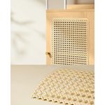 Casa si Gradina - Mobilier - Biblioteci si rafturi - Biblioteci - Biblioteca cu 6 etaje, cadru metalic, usa cu efect ratan Boho, 30x40x175 cm, alb si bej - Infinity.ro