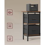 Casa si Gradina - Mobilier - Mese si birouri - Birouri - Birou in forma de L, suport monitor, 2 rafturi si 2 sertare, 105x135x76 cm, maro rustic - Infinity.ro