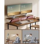 Casa si Gradina - Mobilier - Mese si birouri - Birouri - Birou in forma de L, suport monitor, 2 rafturi si 2 sertare, 105x135x76 cm, maro rustic - Infinity.ro