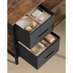 Casa si Gradina - Mobilier - Mese si birouri - Birouri - Birou in forma de L, suport monitor, 2 rafturi si 2 sertare, 105x135x76 cm, maro rustic - Infinity.ro