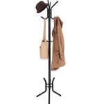 Casa si Gradina - Mobilier - Organizare si depozitare - Cuiere - Cuier pentru haine, din otel, tip pom, cu 12 carlige, 176cm, negru - Infinity.ro