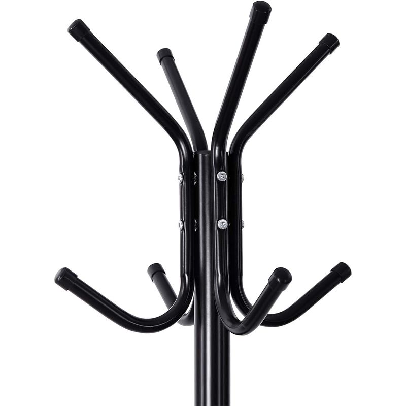 Casa si Gradina - Mobilier - Organizare si depozitare - Cuiere - Cuier pentru haine, din otel, tip pom, cu 12 carlige, 176cm, negru - Infinity.ro