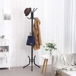 Casa si Gradina - Mobilier - Organizare si depozitare - Cuiere - Cuier pentru haine, din otel, tip pom, cu 12 carlige, 176cm, negru - Infinity.ro