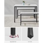 Casa si Gradina - Mobilier - Mese si birouri - Mese living - Masa de bar cu 2 banci, design industrial, 110x70x75 cm, alb marmura - Infinity.ro