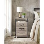 Casa si Gradina - Mobilier - Mese si birouri - Birouri - Dulap mobil 42x44x69 cm, cu 2 sertare si roti cu frana, compartiment deschis si suport dosare, PAL si otel, gri si negru - Infinity.ro