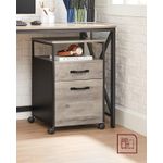 Casa si Gradina - Mobilier - Mese si birouri - Birouri - Dulap mobil 42x44x69 cm, cu 2 sertare si roti cu frana, compartiment deschis si suport dosare, PAL si otel, gri si negru - Infinity.ro