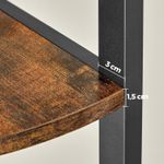 Casa si Gradina - Mobilier - Biblioteci si rafturi - Biblioteci - Biblioteca de colt cu 5 etaje, cadru metalic, 150x30x30cm, stil industrial maro rustic si negru - Infinity.ro