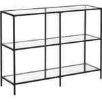 Casa si Gradina - Mobilier - Mese si birouri - Masute de cafea - Masa de intrare, pe 3 nivele, blat din sticla securizata, cadru metalic, 30x100x73cm, negru - Infinity.ro