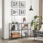 Casa si Gradina - Mobilier - Mese si birouri - Masute de cafea - Masa de intrare, pe 3 nivele, blat din sticla securizata, cadru metalic, 30x100x73cm, negru - Infinity.ro