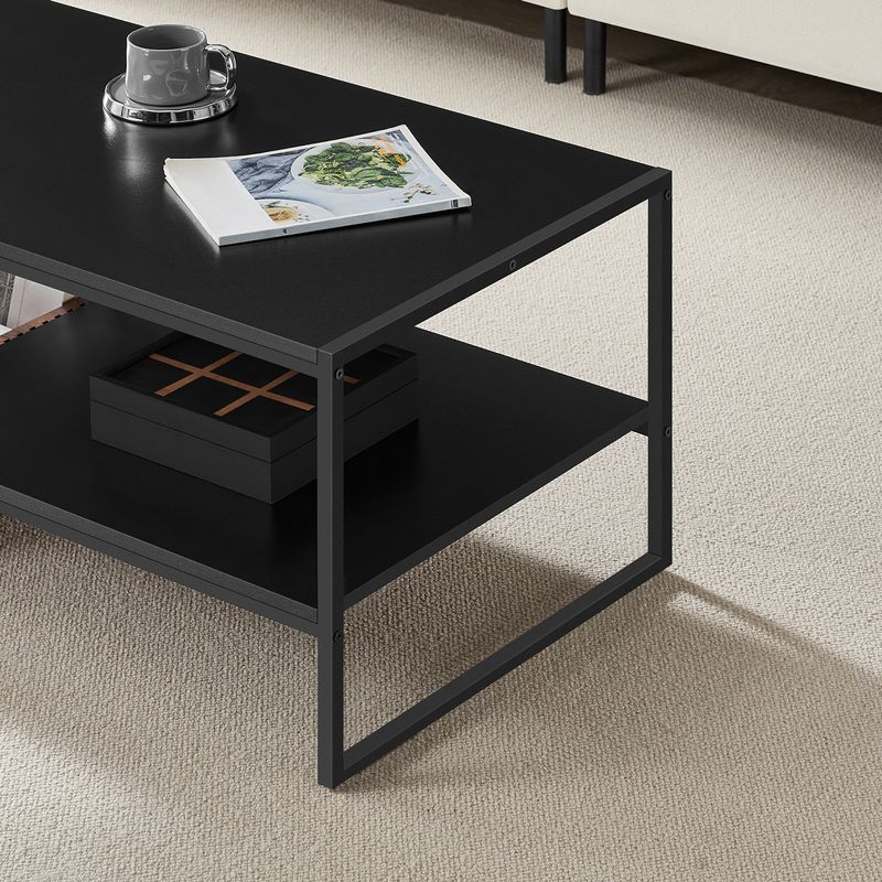 Casa si Gradina - Mobilier - Mese si birouri - Masute de cafea - Masuta cafea cu sertar si raft inferior, structura otel, 100x55x45 cm, negru - Infinity.ro
