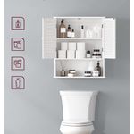 Casa si Gradina - Mobilier - Mobilier baie - Corpuri baie - Dulap de perete pentru baie, cu raft reglabil si 2 usi, 20x60x70 cm, alb - Infinity.ro