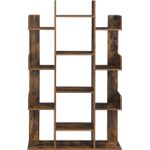 Casa si Gradina - Mobilier - Biblioteci si rafturi - Biblioteci - Biblioteca stil arbore, cu 13 rafturi de depozitare, colturi rotunjite, 86x25x140cm, maro rustic - Infinity.ro