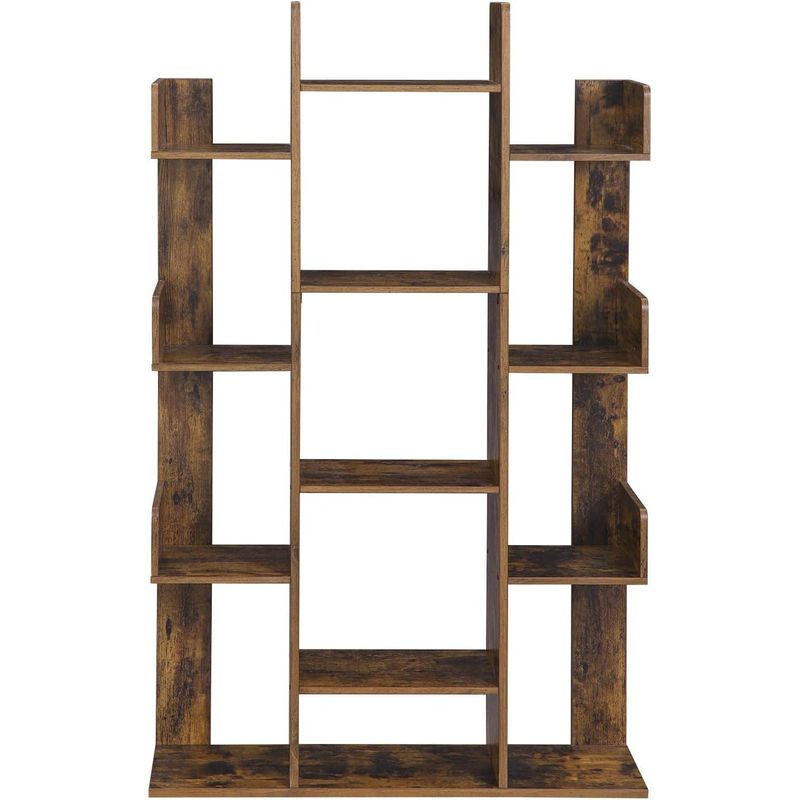 Casa si Gradina - Mobilier - Biblioteci si rafturi - Biblioteci - Biblioteca stil arbore, cu 13 rafturi de depozitare, colturi rotunjite, 86x25x140cm, maro rustic - Infinity.ro