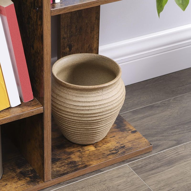 Casa si Gradina - Mobilier - Biblioteci si rafturi - Biblioteci - Biblioteca stil arbore, cu 13 rafturi de depozitare, colturi rotunjite, 86x25x140cm, maro rustic - Infinity.ro