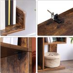 Casa si Gradina - Mobilier - Biblioteci si rafturi - Biblioteci - Biblioteca stil arbore, cu 13 rafturi de depozitare, colturi rotunjite, 86x25x140cm, maro rustic - Infinity.ro