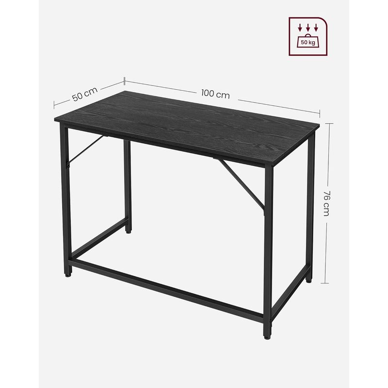 Casa si Gradina - Mobilier - Mese si birouri - Birouri - Birou cu cadru din otel, 50x100x75cm, industrial, negru - Infinity.ro
