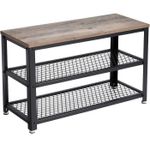 Casa si Gradina - Mobilier - Dulapuri si sifoniere - Dulapuri pantofi - Raft pentru pantofi cu 2 polite, 73x30x45cm, otel, stil industrial, gri stejar si negru - Infinity.ro
