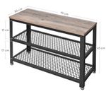 Casa si Gradina - Mobilier - Dulapuri si sifoniere - Dulapuri pantofi - Raft pentru pantofi cu 2 polite, 73x30x45cm, otel, stil industrial, gri stejar si negru - Infinity.ro