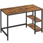Casa si Gradina - Mobilier - Mese si birouri - Birouri - Birou cu 2 rafturi pe stanga sau dreapta, cadru din otel, 60x120x75cm, industrial, maro rustic si negru - Infinity.ro
