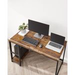Casa si Gradina - Mobilier - Mese si birouri - Birouri - Birou cu 2 rafturi pe stanga sau dreapta, cadru din otel, 60x120x75cm, industrial, maro rustic si negru - Infinity.ro