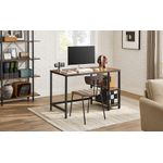 Casa si Gradina - Mobilier - Mese si birouri - Birouri - Birou cu 2 rafturi pe stanga sau dreapta, cadru din otel, 60x120x75cm, industrial, maro rustic si negru - Infinity.ro