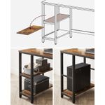 Casa si Gradina - Mobilier - Mese si birouri - Birouri - Birou cu 2 rafturi pe stanga sau dreapta, cadru din otel, 60x120x75cm, industrial, maro rustic si negru - Infinity.ro