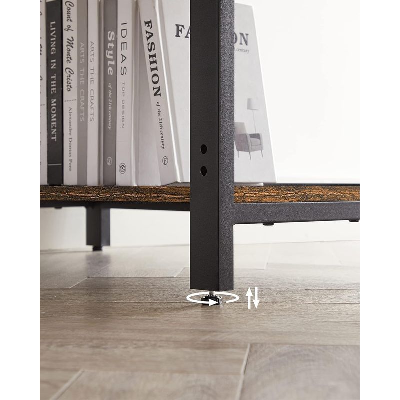 Casa si Gradina - Mobilier - Mese si birouri - Birouri - Birou cu 2 rafturi pe stanga sau dreapta, cadru din otel, 60x120x75cm, industrial, maro rustic si negru - Infinity.ro